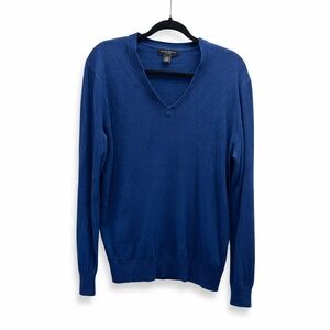 Banana Republic Blue Silk Linen V Neck Sweater Women Large Lightweight Knit